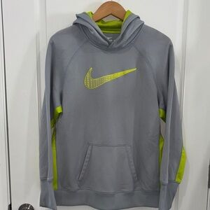Nike Gray Hoodie with Neon Accents youth XLarge